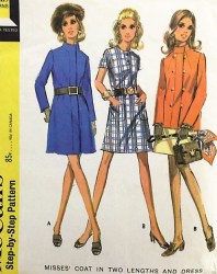 2140 1969 MCCALLS COAT 2 LENGTHS, DRESS PATTERN 10 UNCUT
